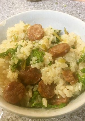 中華腸詰と香菜の炊き込みご飯-レシピのメイン写真