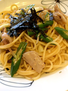 オクラとみょうがと豚バラ肉の和風パスタ♪-レシピのメイン写真