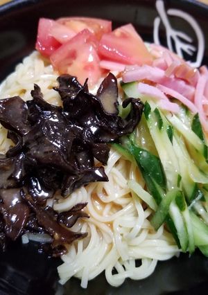 きくらげ佃煮のせ冷やし中華-レシピのメイン写真