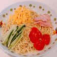 レンジで簡単!焼きそば蒸し麺で、冷し中華