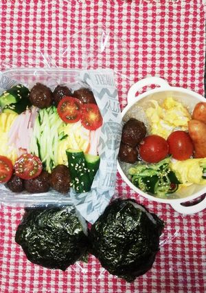 パパ弁当&ママ弁当♡冷やし中華8/5-レシピのメイン写真