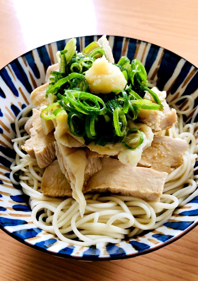 簡単10分！茹で鶏のさっぱり麺-レシピのメイン写真