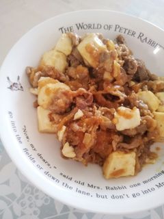 簡単!豚こま肉で麻婆豆腐風炒め-レシピのメイン写真