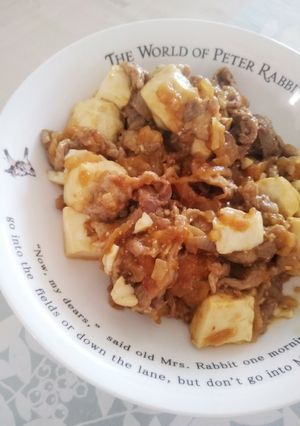 簡単！豚こま肉で麻婆豆腐風炒め-レシピのメイン写真