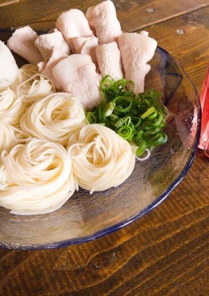 梅鰹味のつゆで簡単アレンジ！冷しゃぶ素麺-レシピのメイン写真