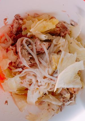 糖質ゼロ麺によるなんちゃってサラダうどん-レシピのメイン写真