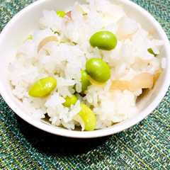 รูปของ みょうがと枝豆ごはん