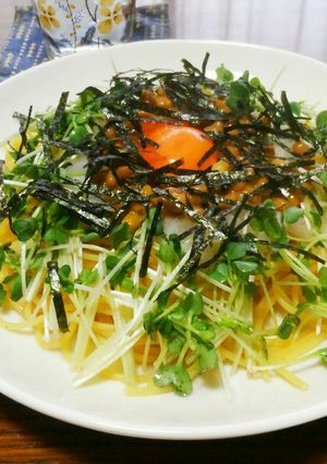 卵ポトリ☆納豆おろしの和風パスタ-レシピのメイン写真