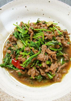 挽き肉とパクチーの炒めもの-レシピのメイン写真