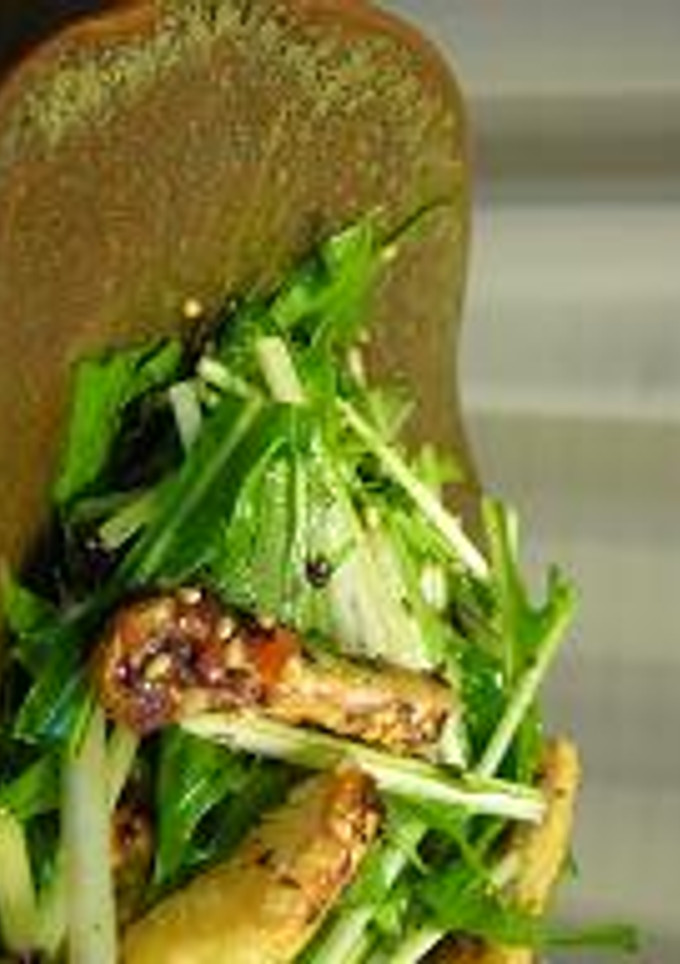 水菜とおあげの梅肉ソース-レシピのメイン写真