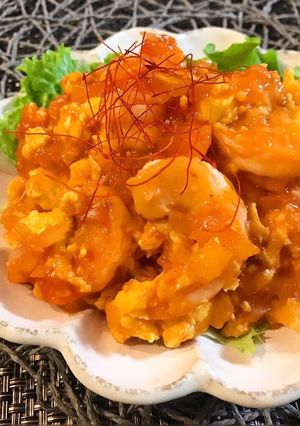 簡単美味♡ふんわり卵のエビチリ-レシピのメイン写真