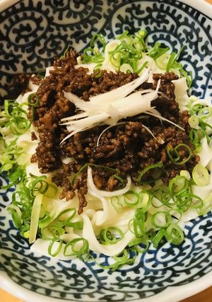 肉味噌のっけのひやしうどん/きしめん-レシピのメイン写真