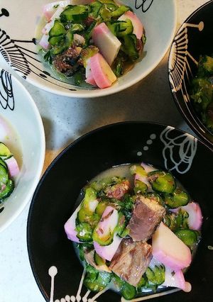 サバ缶とかまぼこの酢の物-レシピのメイン写真