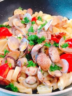 あさりとショートパスタのにんにく炒め-レシピのメイン写真