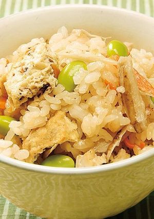 枝豆がんもの炊き込みご飯-レシピのメイン写真