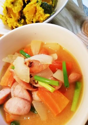 ソーセージのお味噌汁-レシピのメイン写真