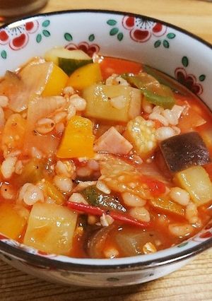 ☆もち麦とそば米入りラタトゥイユ☆-レシピのメイン写真