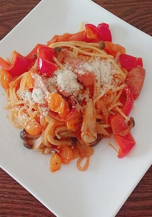 ミニとまとたっぷり ナポリタン-レシピのメイン写真