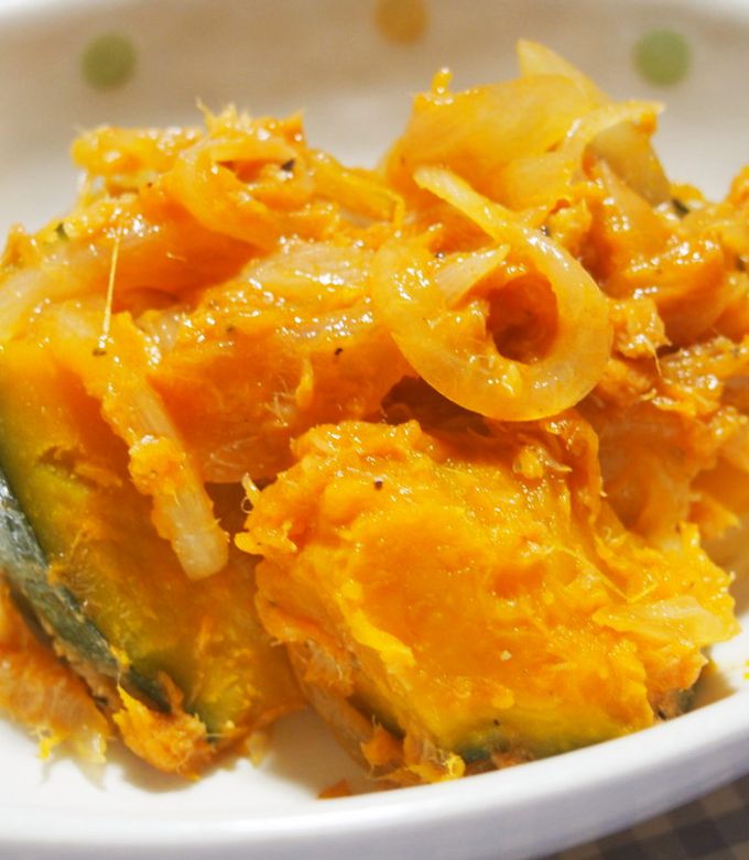 かぼちゃ・玉ねぎ・ツナのケチャツプ炒め煮 by 京たまご