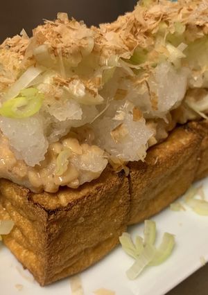 オーブンで♪厚揚げのおろし納豆がけ-レシピのメイン写真
