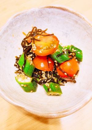オクラとトマトの塩昆布合え-レシピのメイン写真