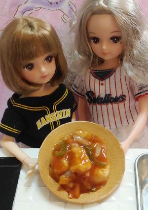 リカちゃんサイズ♡野球シリ♡酢鶏(胸)ꕤ-レシピのメイン写真