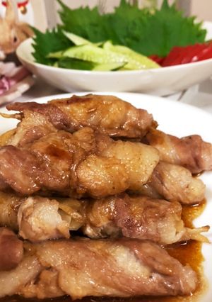 新生姜最後は肉巻き野菜も巻き巻き！-レシピのメイン写真