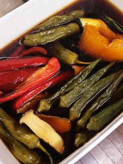 揚げずにヘルシー☆彩り夏野菜の煮浸し-レシピのメイン写真