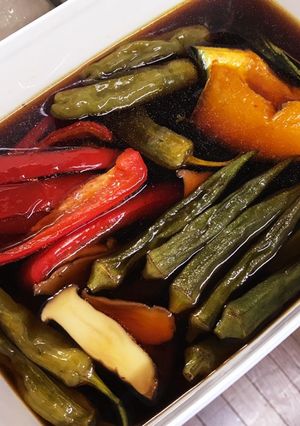 揚げずにヘルシー☆彩り夏野菜の煮浸し-レシピのメイン写真