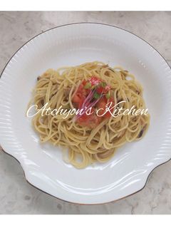 簡単梅干し塩昆布のあっさり和風冷製パスタ-レシピのメイン写真