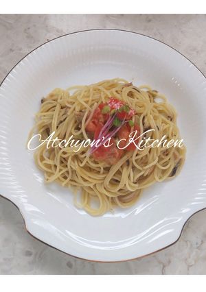 簡単梅干し塩昆布のあっさり和風冷製パスタ-レシピのメイン写真