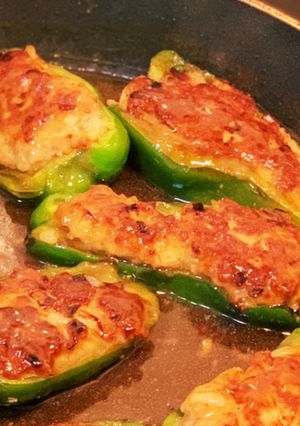 フライパン1つピーマンの肉詰め★ワンパン-レシピのメイン写真