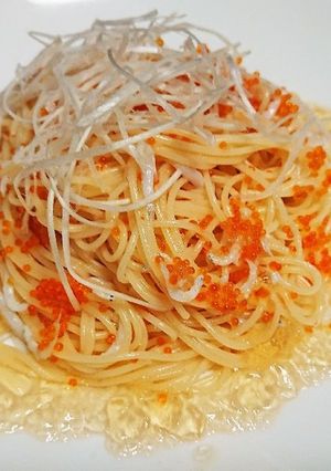 魚卵とシラスの俺流酸っぱくない冷製パスタ-レシピのメイン写真