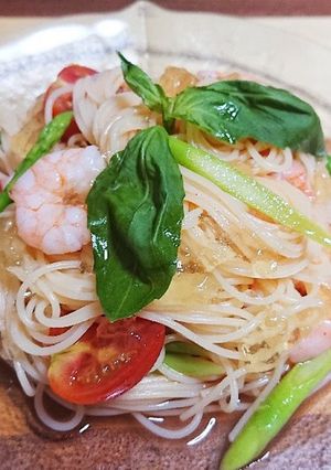 クラマトを使ったトマトの俺流冷製パスタ-レシピのメイン写真