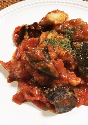鶏肉となすのトマトソース煮込み-レシピのメイン写真