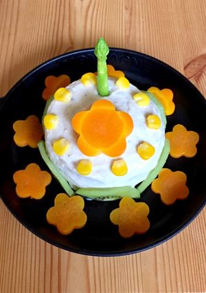 1歳のお誕生日に 離乳食バースデーケーキ-レシピのメイン写真