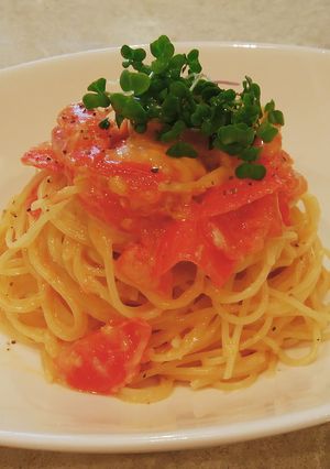 トマトとチェダーチーズパスタ-レシピのメイン写真