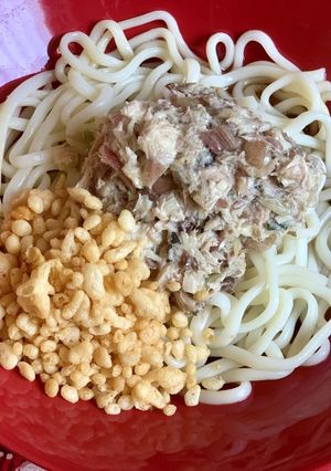 鯖缶とみょうが(うどんver)-レシピのメイン写真