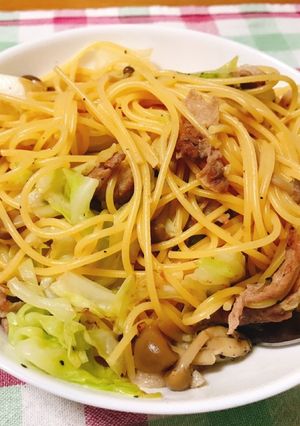 ベーコンしめじキャベツのパスタ-レシピのメイン写真