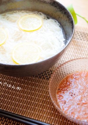 完熟トマトだれのイタリアンそうめん-レシピのメイン写真