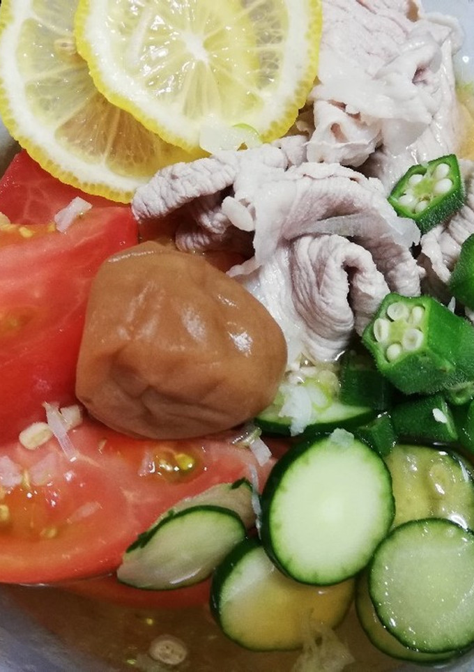 夏の熱中症対策。豚しゃぶ&野菜そうめん-レシピのメイン写真