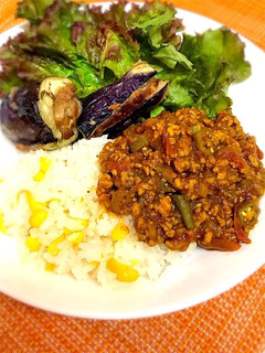 チキンキーマカレー&とうもろこしご飯-レシピのメイン写真