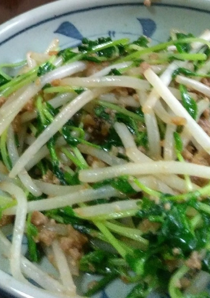 もやし、豆苗、挽き肉の炒め物-レシピのメイン写真