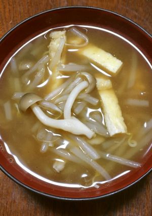 もやしとしめじと油揚げの味噌汁-レシピのメイン写真