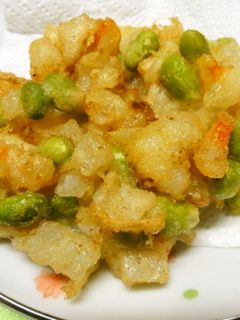 *えびと枝豆と玉ねぎのかき揚げ*-レシピのメイン写真