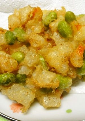 *えびと枝豆と玉ねぎのかき揚げ*-レシピのメイン写真