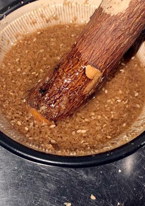 材料シンプル すり鉢で濃厚なごまだれ-レシピのメイン写真