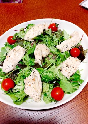 超簡単☆ベビーリーフとチキンのサラダ-レシピのメイン写真