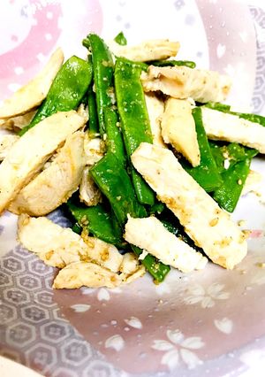 作り置きゆで鶏とインゲンのニンニク炒め-レシピのメイン写真