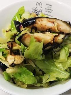 なすとキャベツの塩昆布和え-レシピのメイン写真